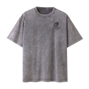 เสื้อยืดสไตล์วินเทจสำหรับผู้ชาย ล้างสีแบบแอซิด ผ้าระบายอากาศ สตรีทแวร์ สวมใส่สบาย แฟชั่นประจำวัน ราคาสุดคุ้ม - Product Image 1