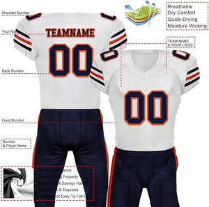 Uniforme de Fútbol Americano Personalizado Transpirable de Manga Corta con Protección Solar UPF 50+ Ropa Deportiva - Product Image 2