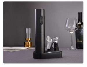 Ensemble ouvre-bouteille électrique sans fil à piles avec tire-bouchon automatique, bouchon et support, coffret cadeau - Product Image 2