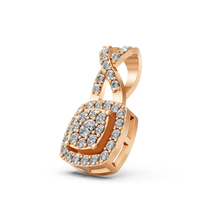 Lab Grown Diamond Halo Pendant 0.49 Carat Round Brilliant Cut Cluster <b>Necklace</b> IGI Certified 10K Gold Wedding Gift Women - Product Image 2