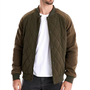 Nouvelle veste matelassée en cuir PU et toile pour homme, style hiver, service OEM, manches raglan, décontractée - Product Image 4