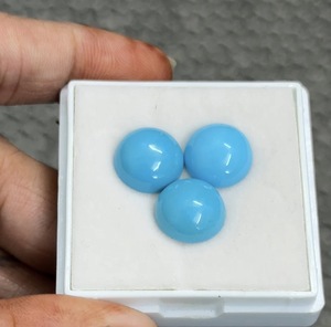 Turquoise naturelle d'Arizona 11 mm 12,67 carats, ensemble de 3 pièces, pierre précieuse en cabochon rond pour la fabrication de bijoux et la joaillerie fine - Product Image 2