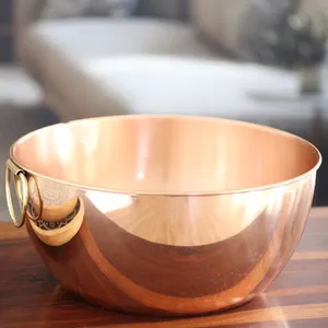 Luxury Handmade Decorative <b>Bowl</b> with Premium Silver Electroplated Mirror SurfaceCopper Serving <b>Bowl</b> Round Polished <b>Metal</b> - Product Image 2