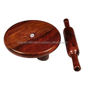 Rodillo y Tabla de Madera Redondos Ecológicos Chakla Belan de Alta Calidad y Tamaño Personalizado para Uso en la Cocina - ¡Gran Venta! - Product Image 3