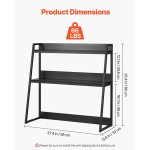 Organizzatore da Scrivania a 2 Livelli 95x32x90 cm, Scaffale Espositivo per Ufficio con 2° Livello 32x32x90 cm - Product Image 3