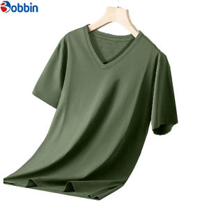 T-shirts tendance pour hommes, grande taille, 100% coton, col en V, imprimés, manches courtes, respirants, été - Product Image 1