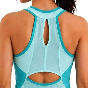 Camiseta Deportiva sin Mangas para Mujer, Color Azul Menta, para Yoga, Fitness, Entrenamiento, Running, Gimnasio, Ropa Deportiva de Secado Rápido, Chaleco Atlético con Logotipo Personalizado - Product Image 6