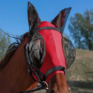 HOPE HORSE Nuevo Diseño Transpirable y Cómodo Antimosquitos Suministros Ecuestres de Verano Orejeras Máscara Antimoscas para Caballos Logotipo Personalizado - Product Image 3