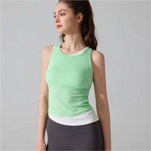 Camiseta sin mangas acanalada para mujer, chaleco deportivo transpirable de secado rápido, camisola deportiva elástica para yoga y correr - Product Image 1