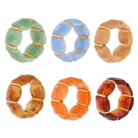 Bracelet élastique géométrique rétro en résine pour femmes, perles acryliques colorées, bijoux extensibles