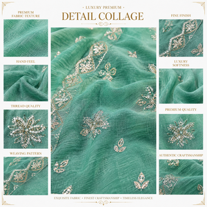 Sari de Seda Moonga Morado de CHOHAN TEXTILE, Largo hasta el Suelo, Sin Arrugas, de Secado Rápido, con Protección Solar, Borde Dorado Zari, Estilo Vintage para Bodas y Fiestas - Product Image 5