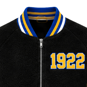 Chaqueta Bomber Reversible Personalizada de Sherpa para Mujeres de Sigma Gamma Rho, Chaqueta Cálida de Forro Polar para Hermandad Griega, Ropa de Calle de Invierno de Doble Cara - Product Image 3