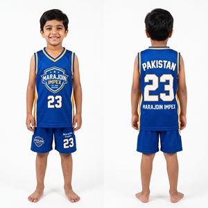 Tenue de basketball personnalisée OEM pour enfants, ensemble maillot et short de basketball par sublimation pour jeunes, logo d'équipe, respirant, séchage rapide, vêtements de basketball - Product Image 5