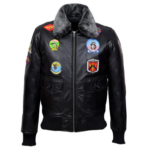 Custom <b>Smart</b> Range Leather 100% Genuine Black Vintage Cowhide Leather <b>Mens</b> Aviator <b>Jacket</b> Topp Gunn Style Autumn/Winter - Product Image 1