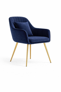 Fauteuil à bascule moderne et élégant avec siège rembourré et pieds en métal pour salon, chambre, hôtel et école, utilisation intérieure et extérieure - Product Image 2