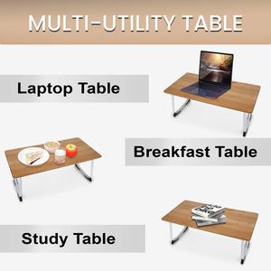 Table de lit pliable pour ordinateur portable avec pieds en métal, bureau portable pour le travail, les études, la lecture, le petit-déjeuner et le télétravail - Product Image 3