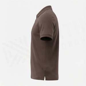 เสื้อโปโลคอซิปสีพื้นแบบกำหนดเองได้ ผ้าฝ้ายระบายอากาศ เสื้อผ้าผู้ชายไซส์ใหญ่ - Product Image 3