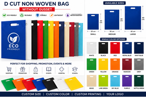 Sac de courses non tissé moyen 30x40cm avec poignée découpée, réutilisable, écologique, pour la vente en gros, approvisionnement en vrac, usine OEM - Product Image 5