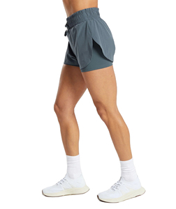 <b>Women's</b> High Waist Waterproof Breathable Memory Fabric Eco-Friendly Double Layer <b>Board</b> <b>Shorts</b> Quick Dry Seamless 100% Cotton - Product Image 3