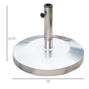 Base per Ombrellone da Esterno Rinforzata da 25 kg in Acciaio Inossidabile Rotondo con Finitura a Specchio per Cortile, Raggio 2m 2.7m 3m - Product Image 3