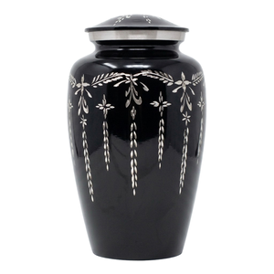 Urna funeraria de aluminio hecha a mano para cenizas de adultos, grabada a mano, con acabado en color verde, urnas conmemorativas para cremación. - Product Image 2