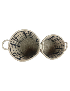 Handwoven Eco-Friendly Seagrass Storage Basket Set with Handles Natural Fiber Organizer <b>Bin</b> for Home <b>Bedroom</b> Nursery Gift - Product Image 2