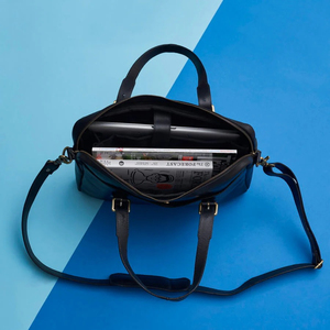 Bolso para Portátil de Cuero Genuino Premium, Suave, con Cierre de Cremallera |   Maletín Ejecutivo de Lujo Unisex |   Bolso de Mano Ligero para Oficina y Viajes - Product Image 4
