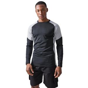 Camisetas de Gimnasio para Hombre, Diseño Nuevo, Ajustadas, Manga Larga, Diseño de Paneles, Cuello Redondo, Elásticas, Diseño de Venta Caliente - Product Image 1