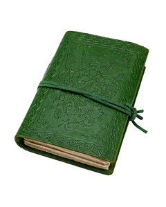 Diario de Cuero de Fantasía, Cuaderno de Cuero Verde, Diario de Escritura Hecho a Mano, Cuaderno de Dibujo con Grabado Celta, Diario de Viaje Vintage - Product Image 4