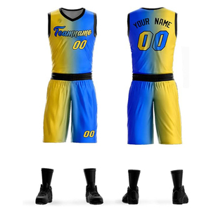 Ensemble d'uniformes de basketball violet et or avec impression personnalisée du nom de l'équipe et du numéro du joueur, shorts assortis pour les clubs et les ligues – Commande de vêtements de sport - Product Image 2