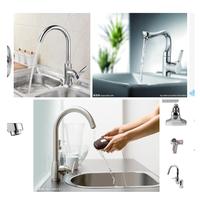 Robinet de lavabo à cinq ou sept touches, grand modèle, pour eau froide uniquement