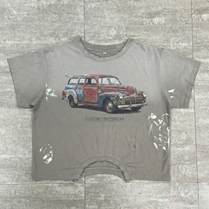 T-shirt pour homme personnalisé de style streetwear avec imprimé de voiture vintage, manches courtes, col rond, taille plus, tissu jersey 100% coton - Product Image 3