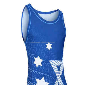 OEM faire votre propre Sublimation séchage rapide vêtements de lutte hommes Sublimation sur mesure Singlet de lutte - Product Image 5