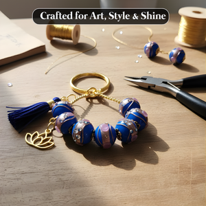 Perles en verre artisanal indien de 20 mm, motif floral |   Perles fantaisie multicolores pour la fabrication de bijoux et les fournitures d'artisanat - Product Image 5