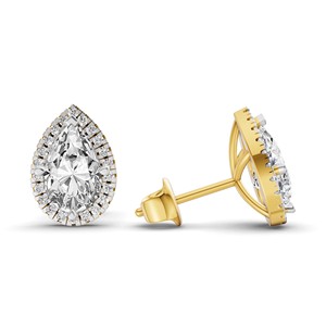 Listos para enviar, pendientes de diamantes Ayla de oro de diseño con calidad VS1, VVS1 (1 CT.) Tw. Pendientes con Certificación IGI para Mujer - Product Image 4