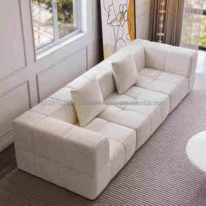 2025 personnalisé haute qualité nuage canapé sectionnel canapé ensemble meubles blanc tissu confortable modulaire salon canapé ensemble - Product Image 1