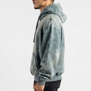 Sudadera con capucha tie-dye oversize para hombre, la más buscada, de algodón French Terry, informal, para otoño, con diseño de bolsillo, ajuste regular, tejida. - Product Image 4