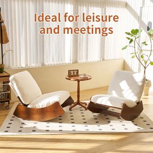 Fauteuil à bascule confortable de haute qualité avec structure en bois massif et revêtement décoratif pour plusieurs ambiances, idéal pour le salon - Product Image 4