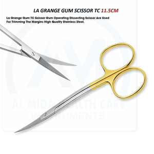 Tijeras Quirúrgicas AL MIDA de Acero Inoxidable con Mango Dorado, Instrumento Manual para Cirugía Ocular, Certificación CE Clase I AMHC-R-424, 5 Años de Garantía - Product Image 2