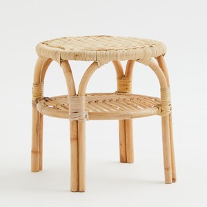 Triangle light wood counter <b>stool</b> natural rattan ottoman <b>stools</b> eco friendly home furniture - Product Image 4