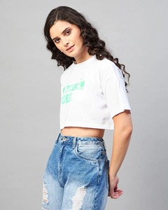 เสื้อครอปสตรีทแวร์ทรงโอเวอร์ไซส์ ไหล่ตก ทรงบ็อกซี่ แขนสั้น คอกลม ผ้าฝ้ายลำลอง เสื้อหลวมๆ เสื้อครอปโอเวอร์ไซส์สำหรับผู้หญิง - Product Image 3