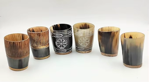 Craftshub - Juego de 6 Vasos de Chupito de Cuerno Ecológicos con Diseños Diferentes para Vodka, Tequila, Whisky, Vino Vikingo, Artículos Promocionales - Product Image 6