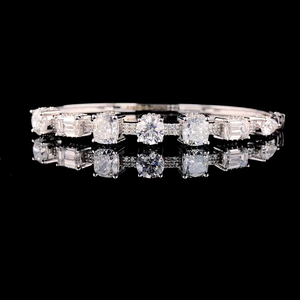 Bracelet en diamant en argent sterling 925, moissanite, formes multiples, design élégant, bijoux fins, accessoire intemporel, fabriqué avec - Product Image 1