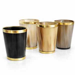 Verres à shot en corne viking polie faits à la main, écologiques, gravés sur mesure, tasses en corne naturelle, tasses à boire en corne viking nordique - Product Image 4
