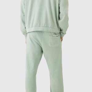 Survêtement Homme Délavé Effet Usé de Haute Qualité Personnalisable Vintage Streetwear Uni Polyester/Coton Effet Soleil Décoloré Prix Abordables - Product Image 5