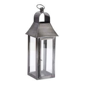 Linea Exports Inc <b>Silver</b> Metal Handmade <b>Lantern</b> Candle Holder with Glass Panels and Decorative Top for Home Decoration Wedding - Product Image 6