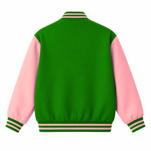 Chaqueta Varsity Personalizada para Mujer, Modelo OEM 2026 Alpha, Bordado Alpha, 100% Lana, Impermeable y Ecológica - Product Image 3