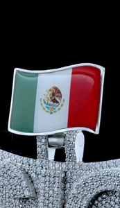 Colgante Personalizado Iced Out en Plata 925 con Baño de Rodio y Moissanita, Diseño de Bandera, Joyería de Lujo Audaz - Product Image 5