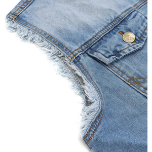 Chaleco Vaquero para Hombre, Estilo Casual, Desgastado, Azul Claro, Sin Mangas, Estilo Vintage, Tela de Algodón, para Primavera - Product Image 5