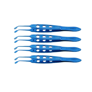 Top Quality 4 Pcs Blue Coated Meibomian Gland Expressor Forceps Eyelid, Massage Tweezers for Dry Eyes German Steel Beauty Tools - Product Image 1